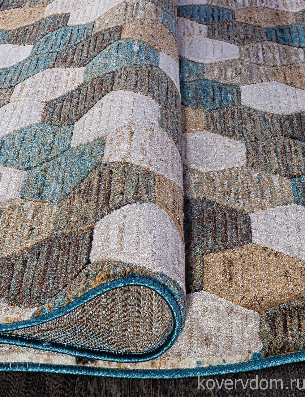 Ковер MATRIX D579 BEIGE-BLUE Овал