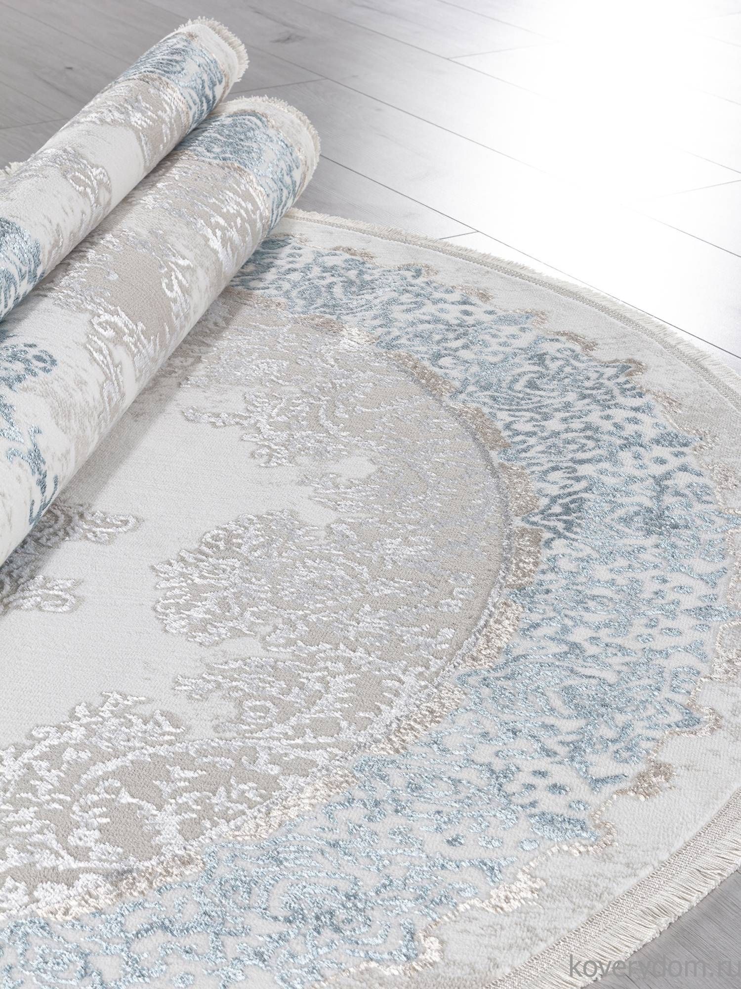 Ковер EFSAN L270A CREAM SHRINK / BLUE FDY Овал