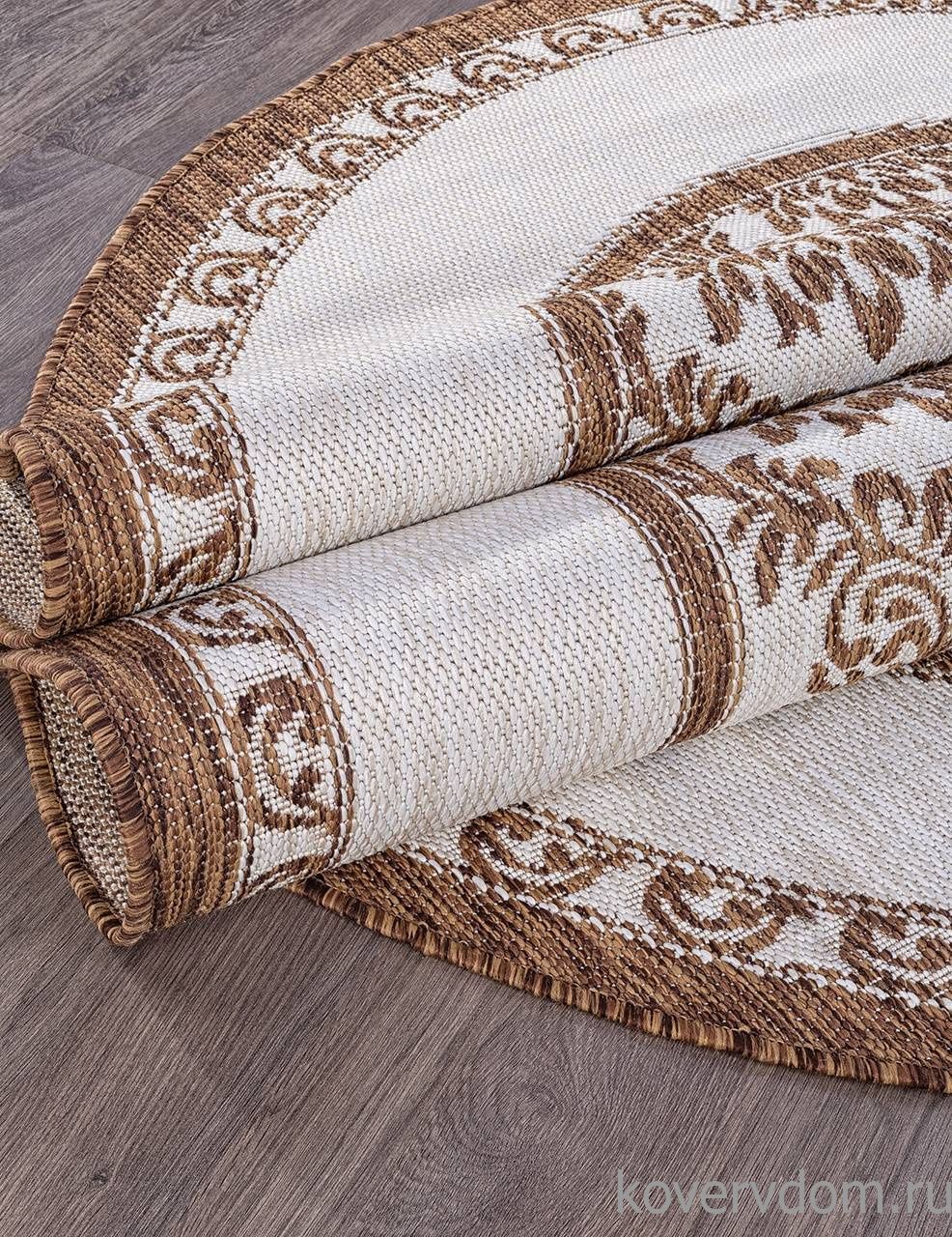 Ковер циновка VEGAS S001 CREAM-BROWN Овал Ковер циновка VEGAS S001 CREAM-BROWN Овал