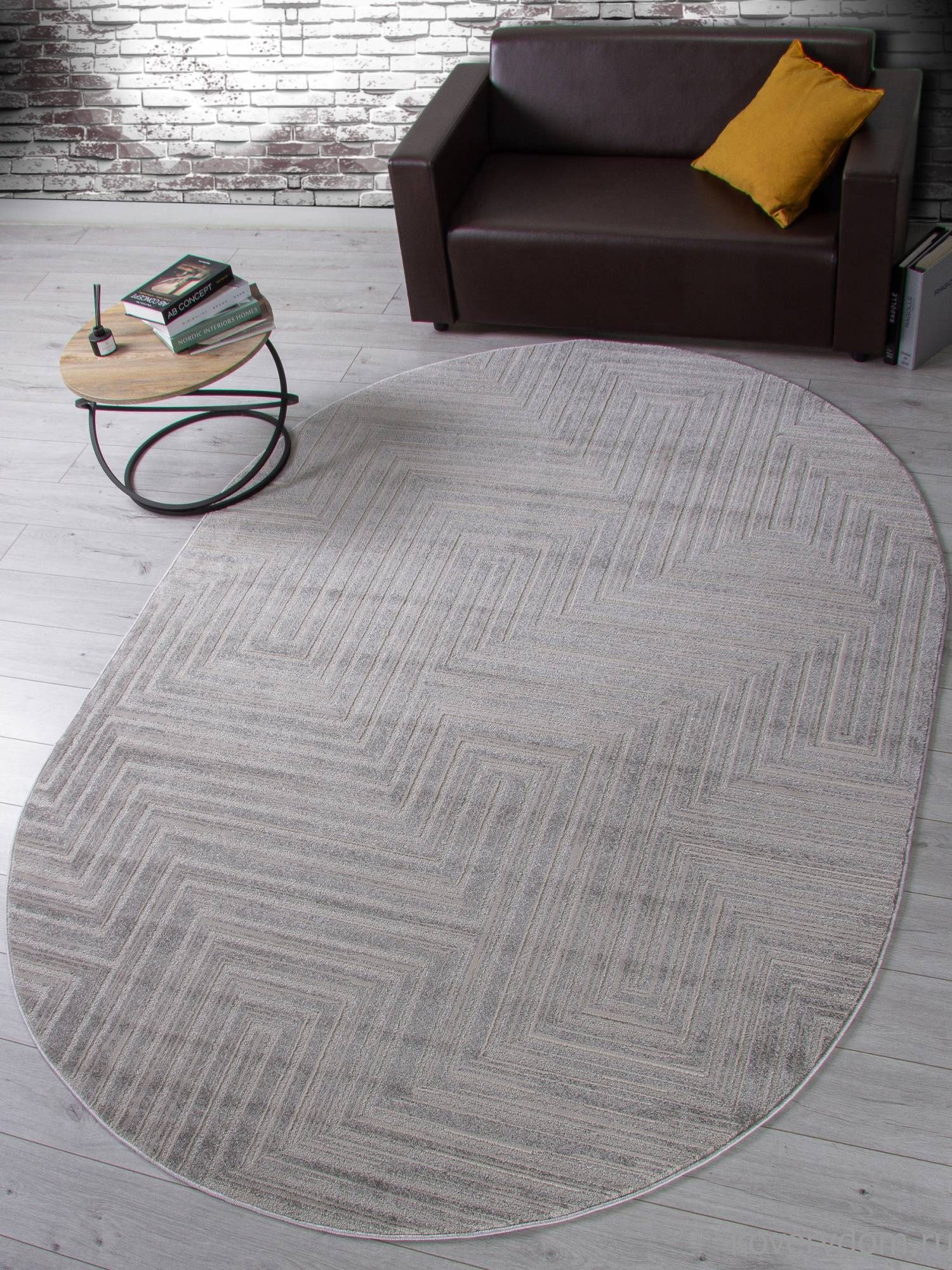 Ковер DIOS F412 LIGHT GRAY Овал