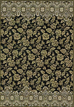 Рельефный ковер в гостиную черный из вискозы GENOVA R 38247 7525 70