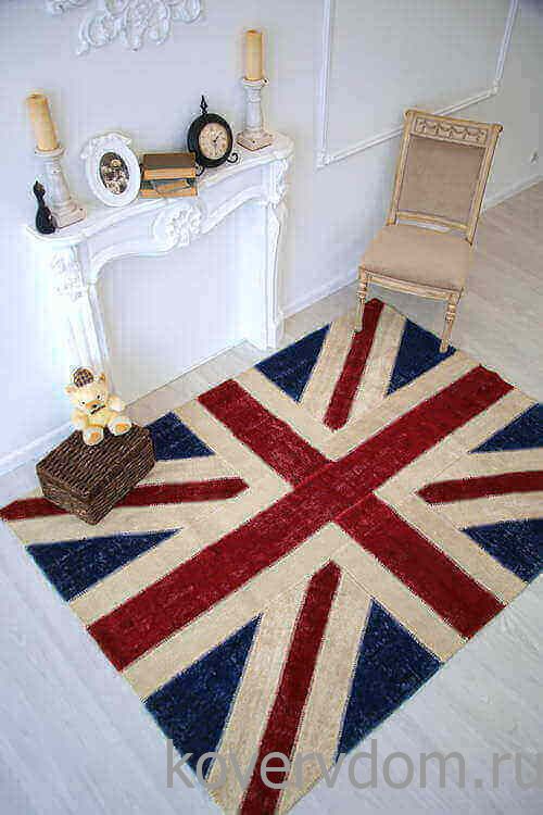 Ковер винтажный ручной работы Британский флаг Vintage Flag Patchwork 22228